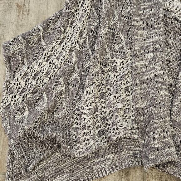 Anthropologie Moth Cardigan Women M/L Lavena Pointelle Draped Open Front Sweater - Picture 9 of 16